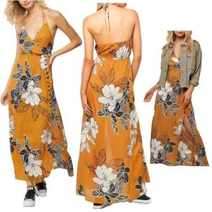 O'Neill Orange Floral Maxi Dress
